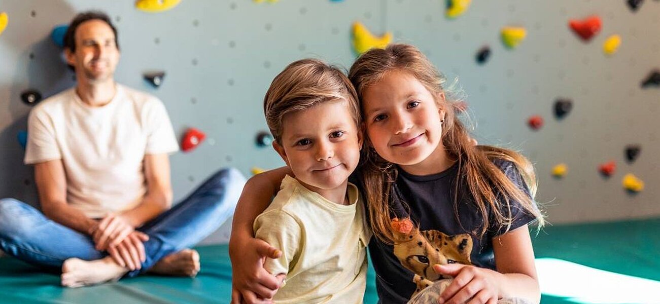 Climbing wall for parents & children in the kids club at Das Bayrischzell Familotel