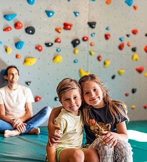 Climbing wall for parents & children in the kids club at Das Bayrischzell Familotel