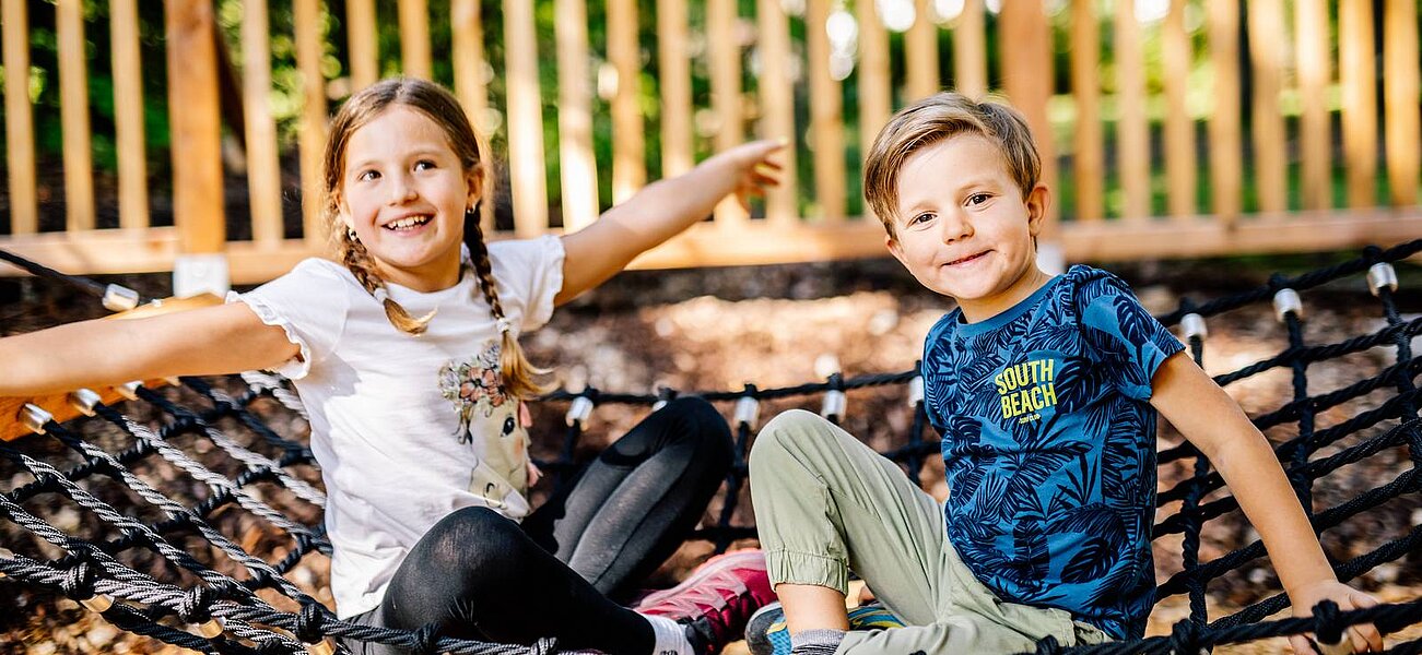 Children in the climbing forest