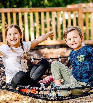 Children in the climbing forest