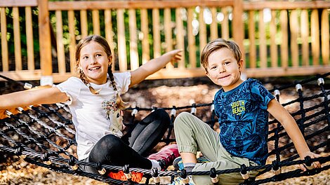 Children in the climbing forest