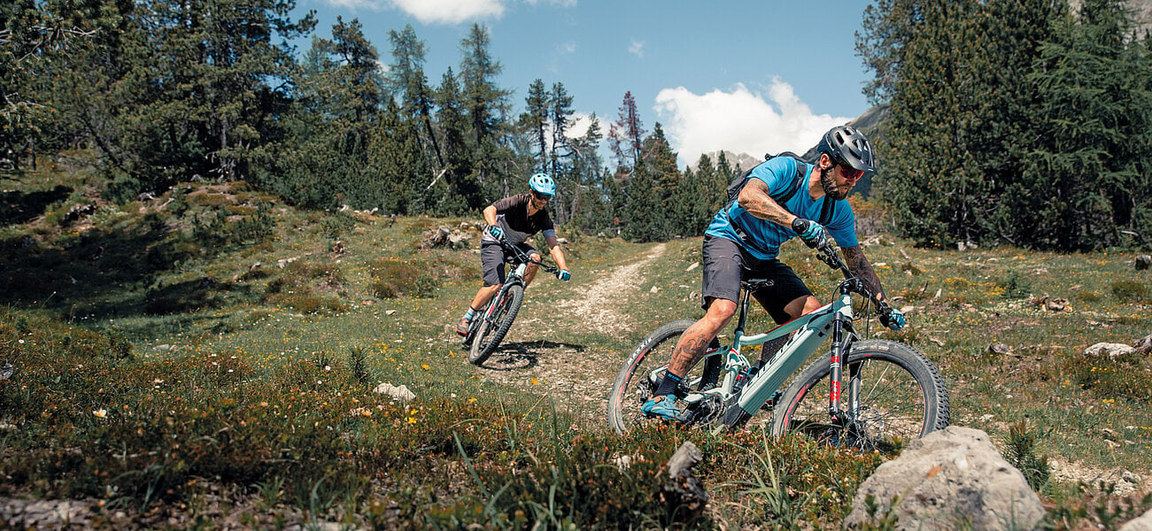 Biking with lots of fun in nature